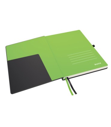 Cuaderno con gomilla leitz complete tapa dura din a4 80 hojas cuadro 5 mm color negro