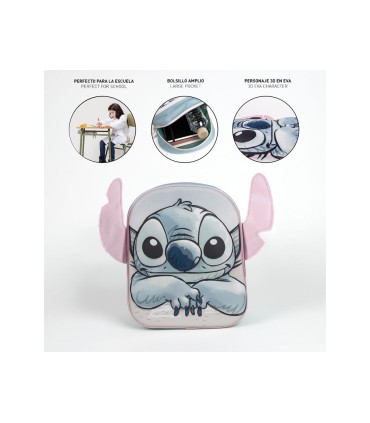 Mochila infantil 3d aplicaciones stitch 220x270x100 mm