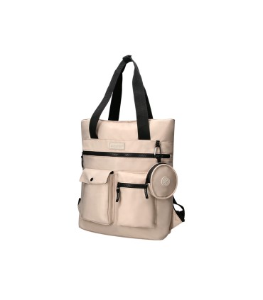 Cartera antartik bolso mochila casual color beige 400x120x390 mm