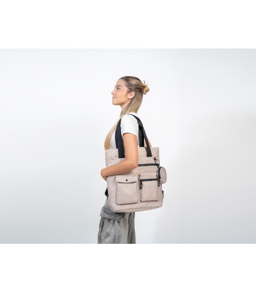 Cartera antartik bolso mochila casual color beige 400x120x390 mm