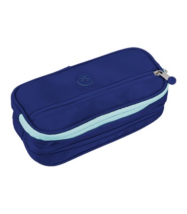 Estuche portatodo antartik 3 compartimentos companero de mochila color azul marino 100 x 60 x 220 mm