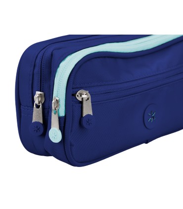 Estuche portatodo antartik 3 compartimentos companero de mochila color azul marino 100 x 60 x 220 mm