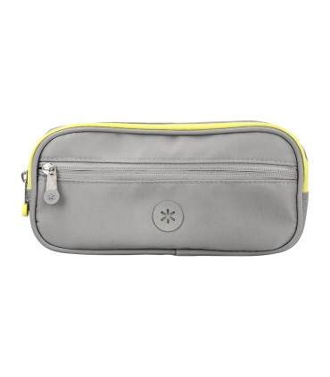 Estuche portatodo antartik 3 compartimentos companero de mochila color gris 100 x 60 x 220 mm