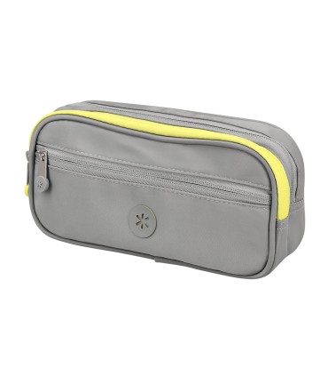 Estuche portatodo antartik 3 compartimentos companero de mochila color gris 100 x 60 x 220 mm