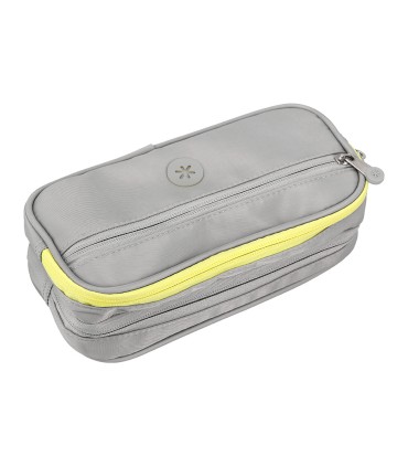 Estuche portatodo antartik 3 compartimentos companero de mochila color gris 100 x 60 x 220 mm