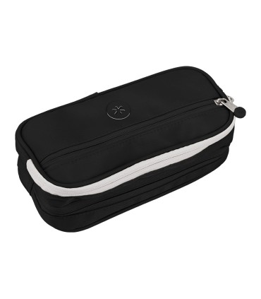 Estuche portatodo antartik 3 compartimentos companero de mochila color negro 100 x 60 x220 mm