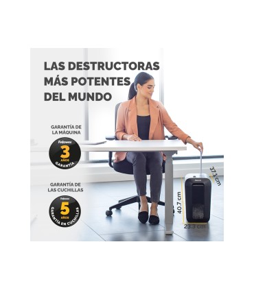 Destructora de documentos fellowes lx65 capacidad 10h seguridad p4 destruye grapas clips y tarjetas