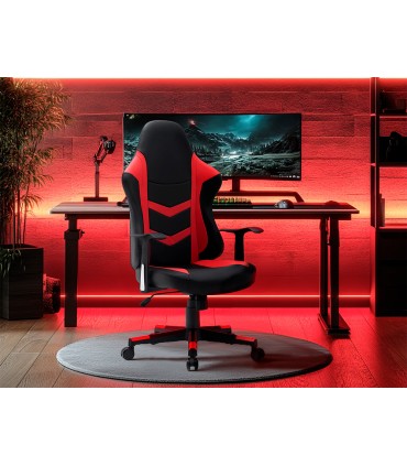 Silla q connect gaming orvieto simil piel base metalica alt max 1200 anc 650 prof 650 mm ruedas premium negro rojo