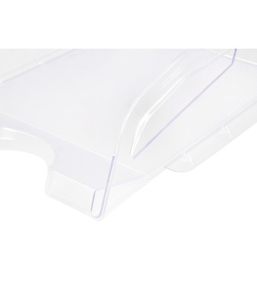 Bandeja sobremesa plastico q connect gran capacidad con asa transparente 386x270x115mm