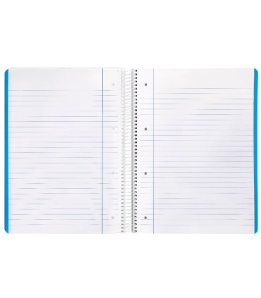 Cuaderno espiral liderpapel a4 micro smart tapa blanda 80h 75gr horizontal 7mm doble margen 4 taladros colores