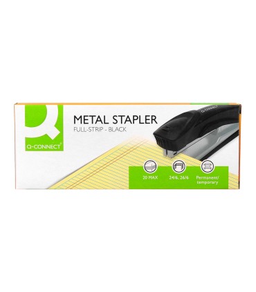 Grapadora q connect kf14211 metalica negra capacidad 20 hojas