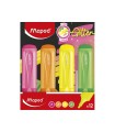 Rotulador maped fluorescente glitter blister de 12 unidades colores surtidos