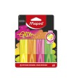 Rotulador maped fluorescente glitter blister de 4 unidades colores surtidos