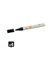 Rotulador nobo para pizarra blanca punta redonda 3 mm ecologico color negro blister de 4 unidades