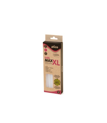 Barra termofusible plico cola maxi xl reciclada 115 mm de diametro x 200 mm de alto blister de 12 unidades