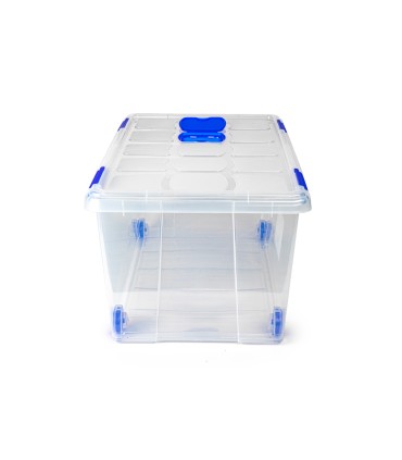 Contenedor plastico plasticforte n 7 transparente con tapa 61l 73x41x32 cm