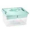 Caja organizadora plastico plasticforte n 9 con bandeja colores surtidos 27x34x18 cm