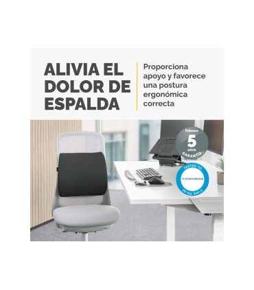 Respaldo ergonomico fellowes lumbar acolchado breyta comfort color negro 330x380x90 mm