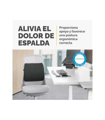 Respaldo ergonomico fellowes lumbar acolchado breyta comfort color negro 330x380x90 mm