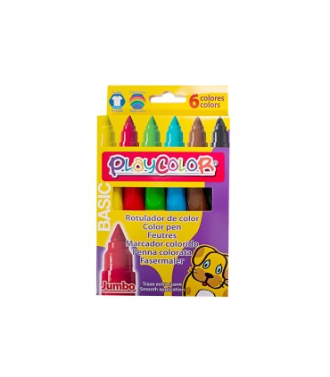 Rotulador playcolor maxi jumbo basic caja de 6 unidades colores surtidos