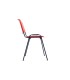 Silla rocada confidente estructura metalica respaldo y asiento en polimero color rojo