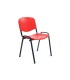 Silla rocada confidente estructura metalica respaldo y asiento en polimero color rojo