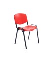 Silla rocada confidente estructura metalica respaldo y asiento en polimero color rojo