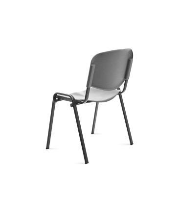 Silla rocada confidente estructura metalica respaldo y asiento en polimero color gris