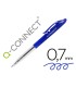 Boligrafo q connect retractil con clip diseno fino tinta aceite 07 mm color azul