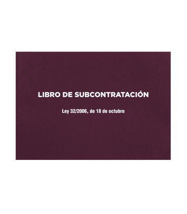 Libro liderpapel subcontratacion folio juego de 10 hojas autocopiativas