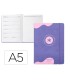 Agenda escolar antartik 25 26 encuadernada ggo simil piel morado semana vista a5 bilingue papel fsc 80 gr