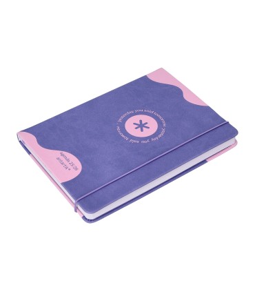 Agenda escolar antartik 25 26 encuadernada ggo simil piel morado semana vista a5 bilingue papel fsc 80 gr
