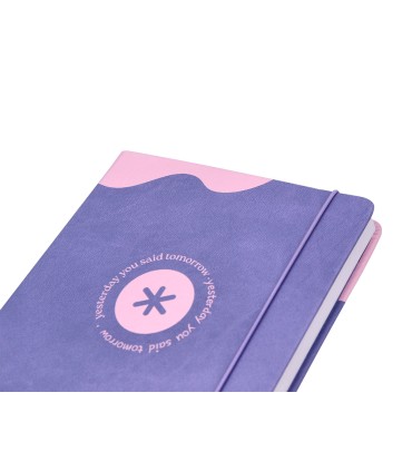 Agenda escolar antartik 25 26 encuadernada ggo simil piel morado semana vista a5 bilingue papel fsc 80 gr