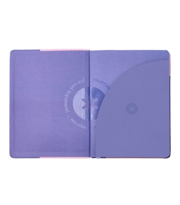 Agenda escolar antartik 25 26 encuadernada ggo simil piel morado semana vista a5 bilingue papel fsc 80 gr