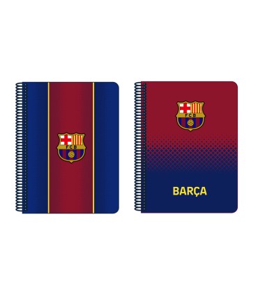 Cuaderno espiral safta cuarto 80 h 60 gr cuadro 4 mm tapa extradura fc barcelona 1 equipacion 20 21