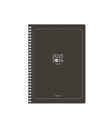 Agenda escolar antartik 25 26 espiral essentials negro dia pagina a5 bilingue papel fsc 80 gr