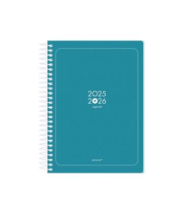 Agenda escolar antartik 25 26 espiral essentials azul oscuro dia pagina a5 bilingue papel fsc 80 gr