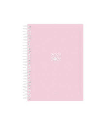 Agenda escolar antartik 25 26 espiral essentials rosa dia pagina a5 bilingue papel fsc 80 gr