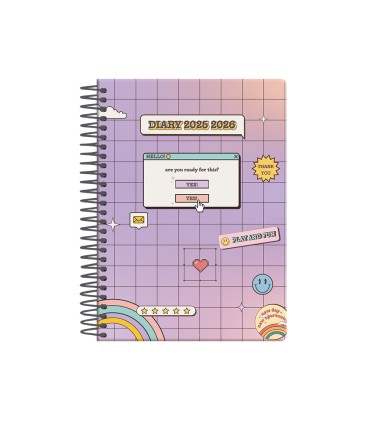 Agenda escolar liderpapel 25 26 espiral 2000 s random morado dia pagina a5 bilingue papel fsc 80 gr