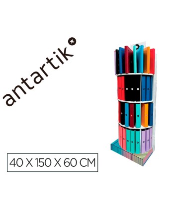 Carpeta antartik expositor de suelo carton con 80 unidades surtidas 40x150x60 cm