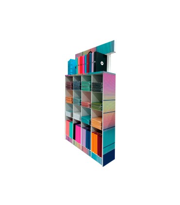 Cuaderno y carpeta antartik expositor de suelo carton con 169 unidades 30x150x115 cm