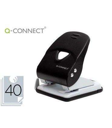 Taladrador q connect kf14221 2 taladros color negro abertura 35 mm capacidad 40 hojas