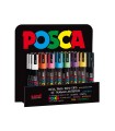 Rotulador uni posca pc-5m/3d marcador de pintura punta conica 1,8-2,5 mm expositor de 36 unidades colores