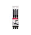 Rotulador uniball pin calibrado micrometrico color negro blister de 3 unidades