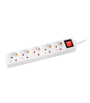 Regleta q connect 5 tomas de corriente con interruptor longitud cable 15 mt color blanco