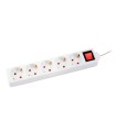Regleta q-connect 5 tomas de corriente con interruptor longitud cable 1,5 mt color blanco