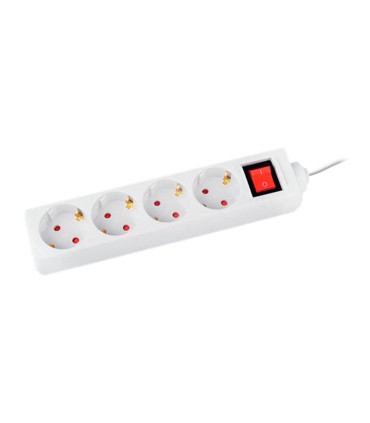 Regleta q connect 4 tomas de corriente con interruptor longitud cable 15 mt color blanco