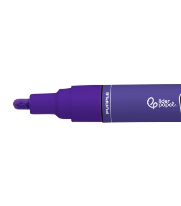 Rotulador liderpapel acrylic base agua todo tipo de superficie punta redonda 3 mm purpura