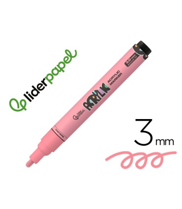 Rotulador liderpapel acrylic base agua todo tipo de superficie punta redonda 3 mm rosa sakura