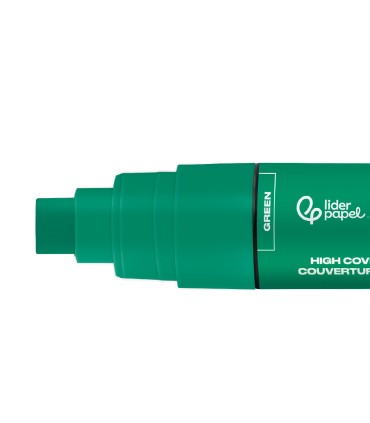 Rotulador liderpapel acrylic base agua todo tipo de superficie punta rectangular 10 mm verde